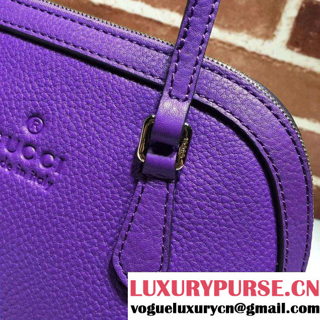 Gucci Convertible Mini Dome Leather Cross Body Bag 341504 Purple