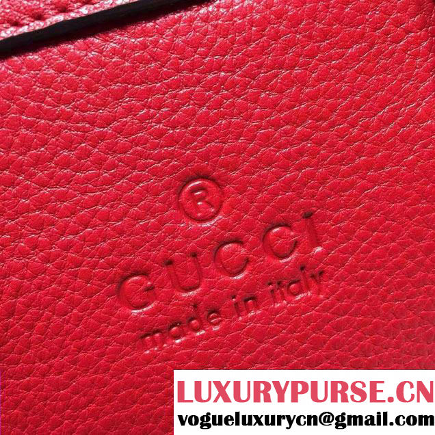 Gucci Convertible Mini Dome Leather Cross Body Bag 341504 Red