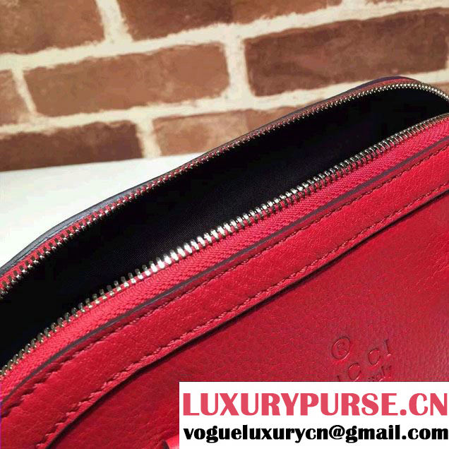 Gucci Convertible Mini Dome Leather Cross Body Bag 341504 Red