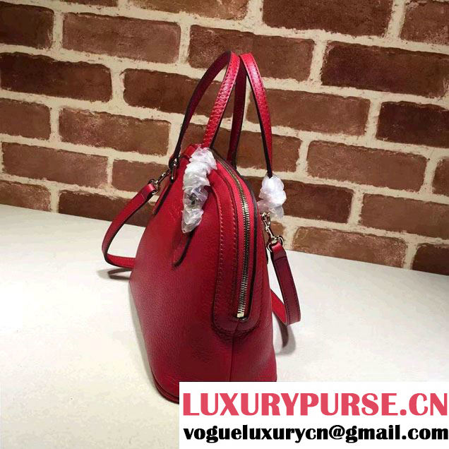 Gucci Convertible Mini Dome Leather Cross Body Bag 341504 Red