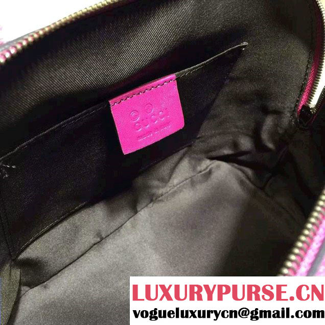 Gucci GG Guccissima Convertible Mini Dome Leather Cross Body Bag 341504 Fuchsia