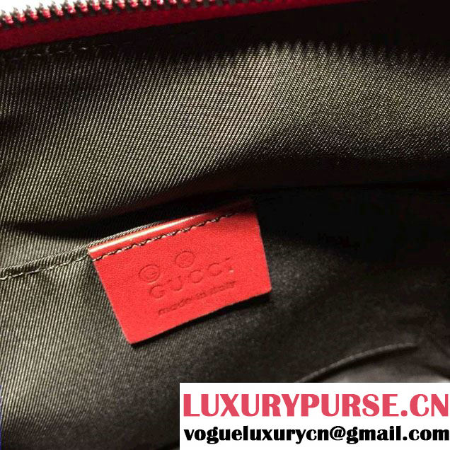 Gucci GG Guccissima Convertible Mini Dome Leather Cross Body Bag 341504 Red