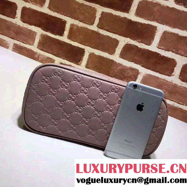 Gucci GG Guccissima Convertible Mini Dome Leather Cross Body Bag 341504 Nude Pink