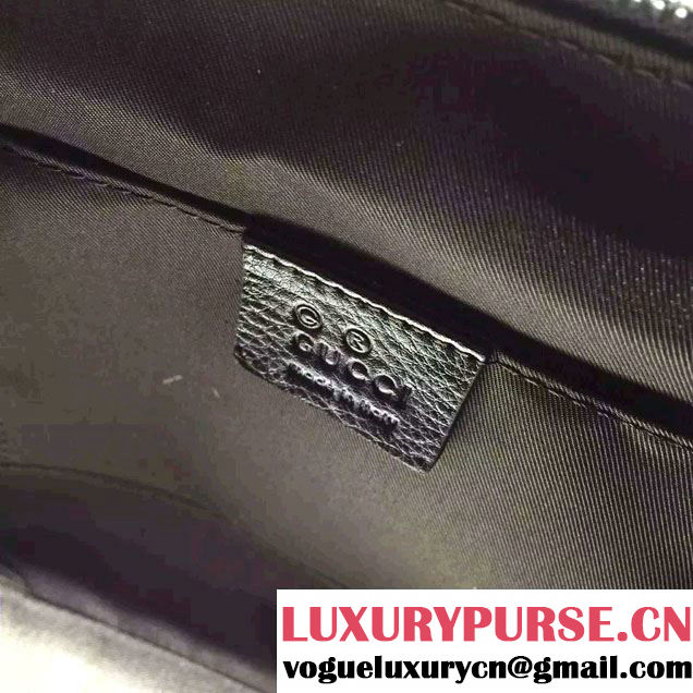 Gucci GG Guccissima Convertible Mini Dome Leather Cross Body Bag 341504 Black