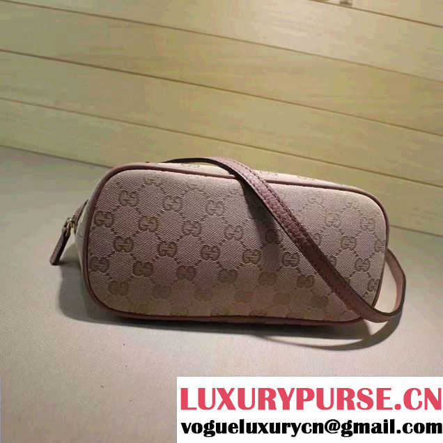 Gucci GG Supreme Canvas Convertible Mini Dome Cross Body Bag 341504 Nude Pink