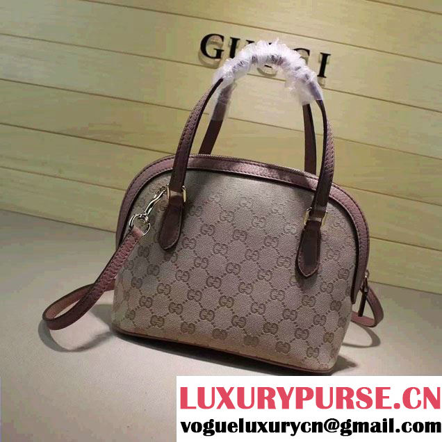 Gucci GG Supreme Canvas Convertible Mini Dome Cross Body Bag 341504 Nude Pink