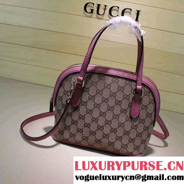 Gucci GG Supreme Canvas Convertible Mini Dome Cross Body Bag 341504 Pink