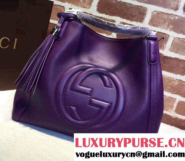 Gucci Soho Leather Shoulder Medium Bag 282309 Purple