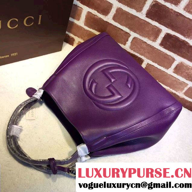 Gucci Soho Leather Shoulder Medium Bag 282309 Purple