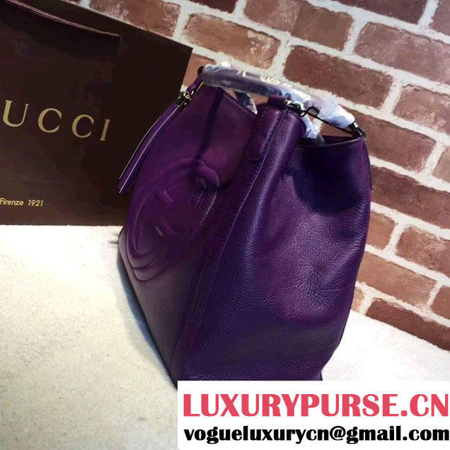 Gucci Soho Leather Shoulder Medium Bag 282309 Purple