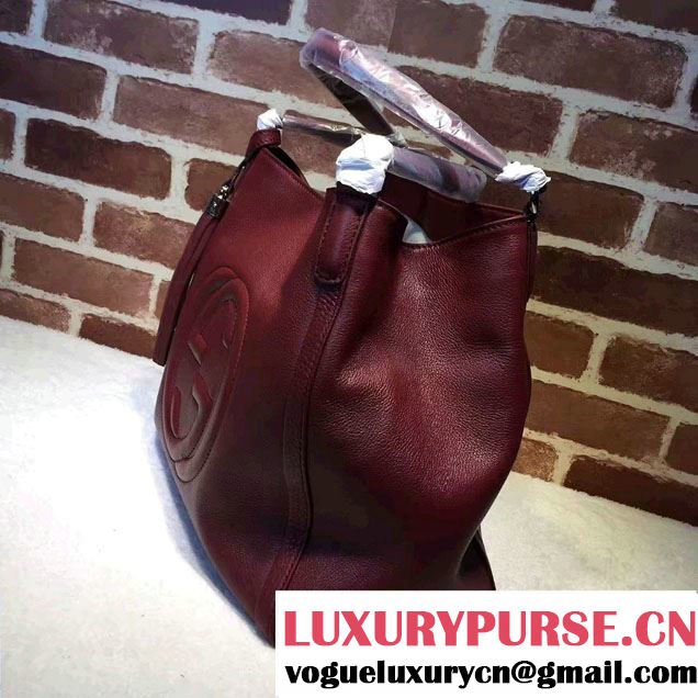 Gucci Soho Leather Shoulder Medium Bag 282309 Date Red