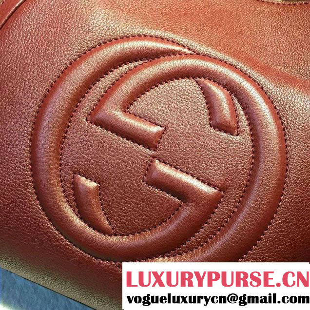 Gucci Soho Leather Shoulder Medium Bag 282309 Date Red