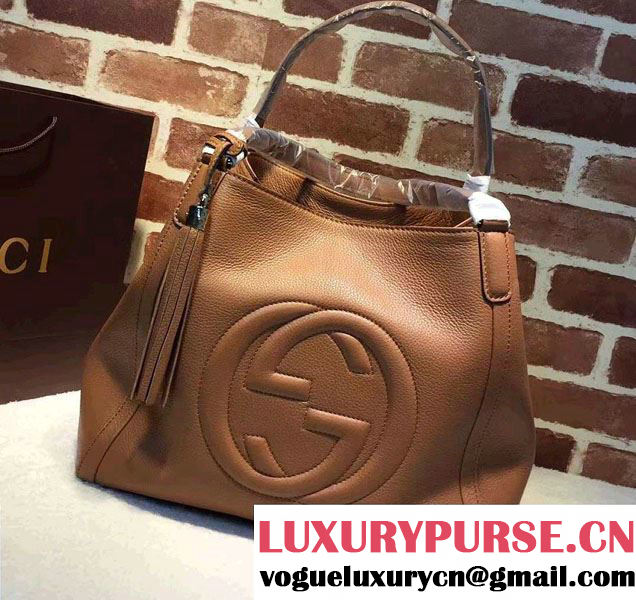 Gucci Soho Leather Shoulder Medium Bag 282309 Brown