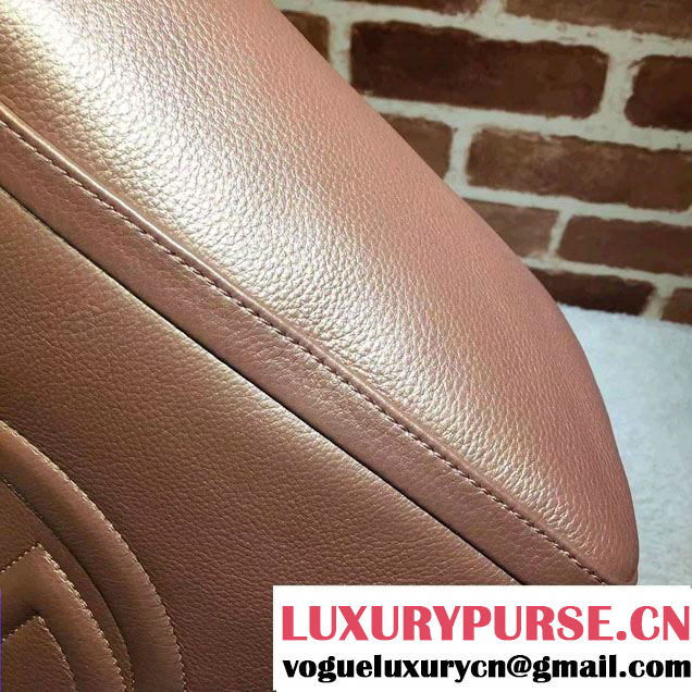 Gucci Soho Leather Shoulder Medium Bag 282309 Pink Gold