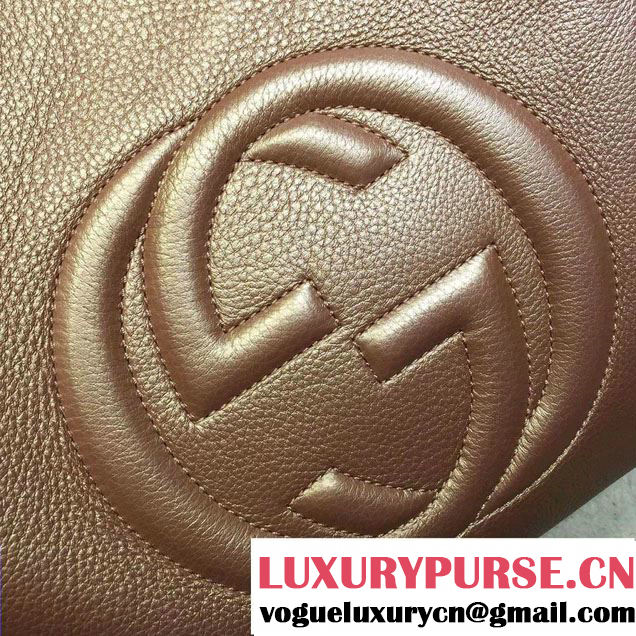Gucci Soho Leather Shoulder Medium Bag 282309 Pink Gold