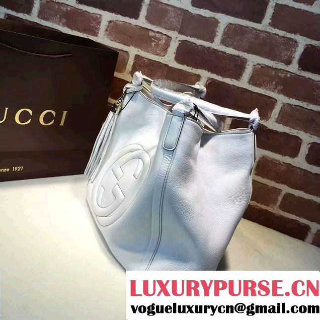 Gucci Soho Leather Shoulder Medium Bag 282309 White