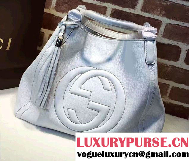 Gucci Soho Leather Shoulder Medium Bag 282309 White