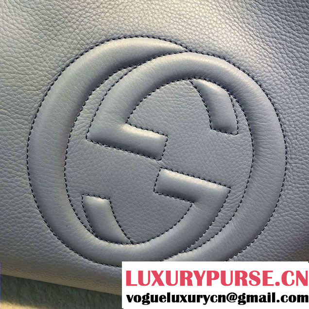 Gucci Soho Leather Shoulder Medium Bag 282309 Light Blue