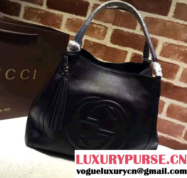 Gucci Soho Leather Shoulder Medium Bag 282309 Black