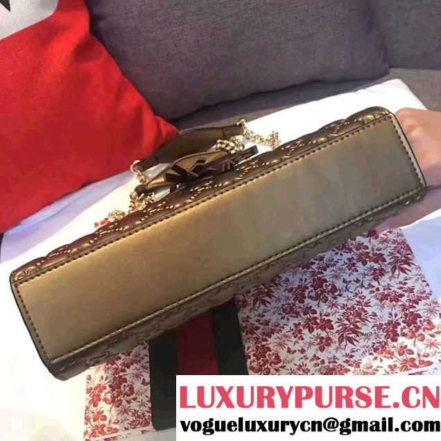 Gucci Emily Guccissima Leather Chain Shoulder Small Bag 369621 Bronze