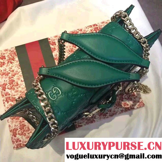 Gucci Emily Guccissima Leather Chain Shoulder Small Bag 369621 Green