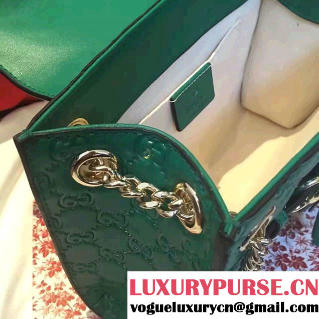 Gucci Emily Guccissima Leather Chain Shoulder Small Bag 369621 Green