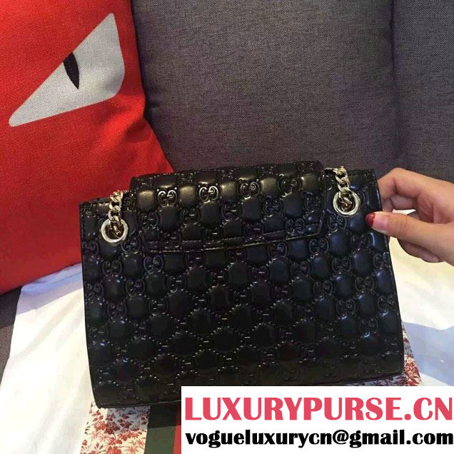 Gucci Emily Guccissima Leather Chain Shoulder Small Bag 369621 Black