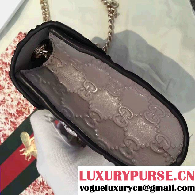 Gucci Emily Guccissima Leather Chain Shoulder Mini Bag 369622 Gray
