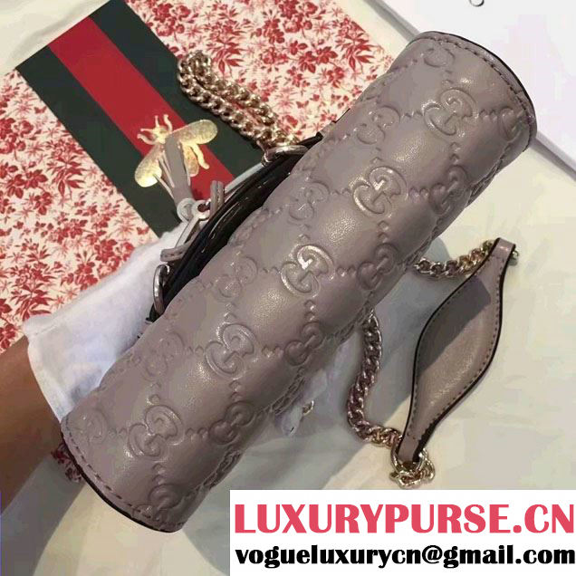 Gucci Emily Guccissima Leather Chain Shoulder Mini Bag 369622 Gray