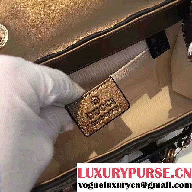Gucci Emily Guccissima Leather Chain Shoulder Mini Bag 369622 Bronze