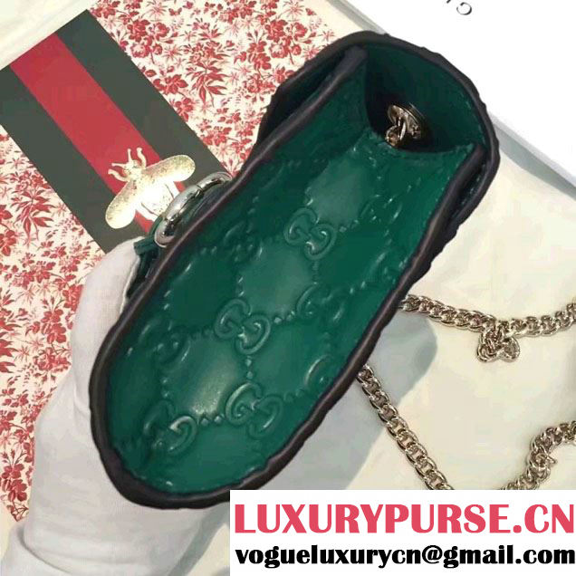 Gucci Emily Guccissima Leather Chain Shoulder Mini Bag 369622 Green