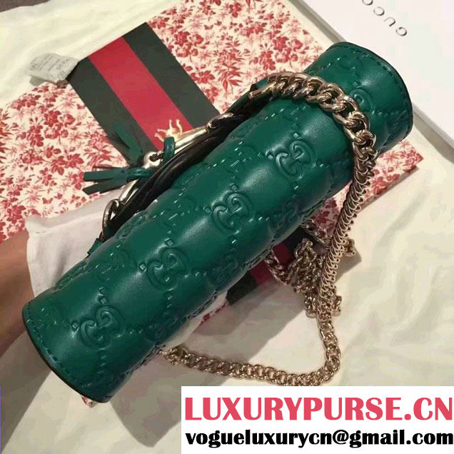 Gucci Emily Guccissima Leather Chain Shoulder Mini Bag 369622 Green