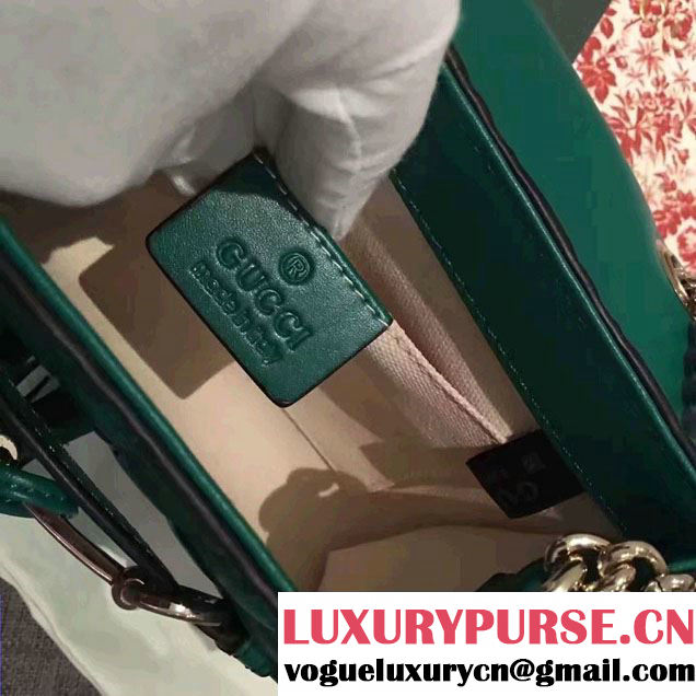 Gucci Emily Guccissima Leather Chain Shoulder Mini Bag 369622 Green