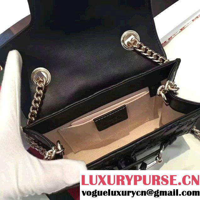 Gucci Emily Guccissima Leather Chain Shoulder Mini Bag 369622 Black