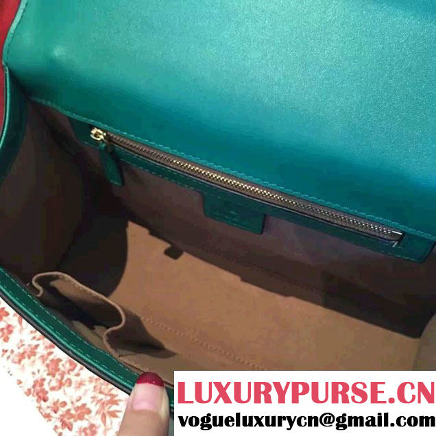 Gucci Padlock Gucci Signature Leather Shoulder Medium Bag 409486 Green 2016