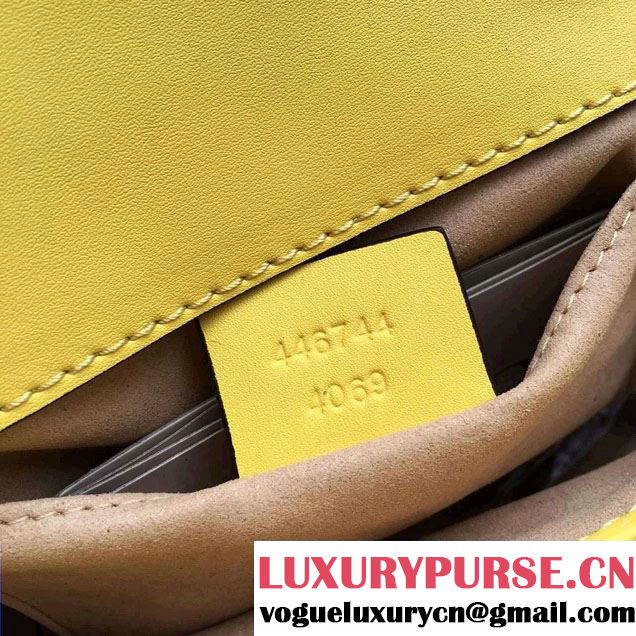 Gucci GG Marmont Matelassé Chevron Mini Chain Shoulder Bag 446744 Yellow 2016