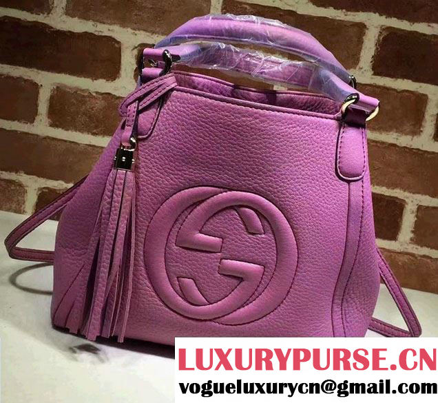 Gucci Soho Leather Shoulder Small Bag 336751 Fushia