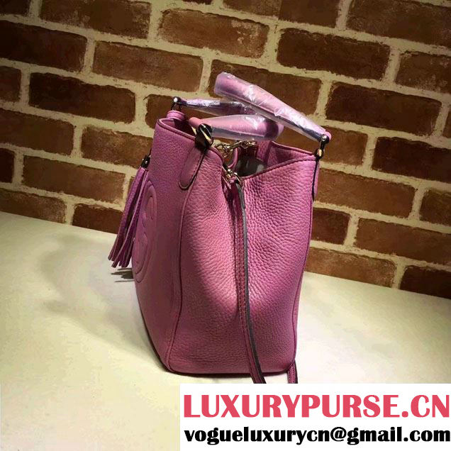 Gucci Soho Leather Shoulder Small Bag 336751 Fushia