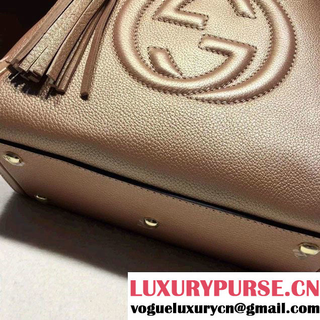 Gucci Soho Leather Shoulder Small Bag 336751 Pink Gold