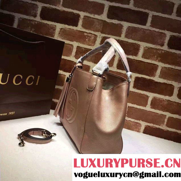 Gucci Soho Leather Shoulder Small Bag 336751 Pink Gold