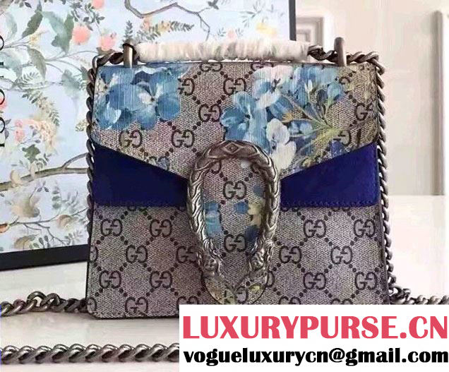 Gucci Mini Dionysus Blue Blooms Shoulder Bag 421970 2016