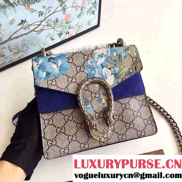 Gucci Mini Dionysus Blue Blooms Shoulder Bag 421970 2016