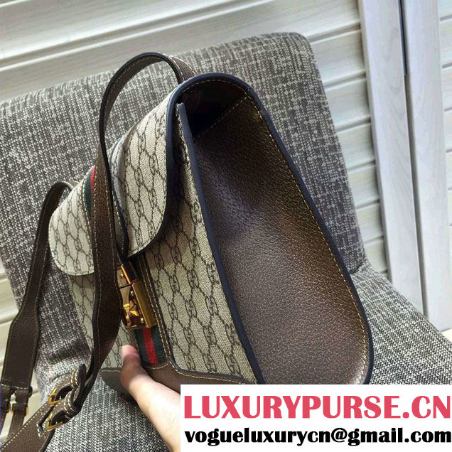 Gucci GG Canvas Web Shoulder Bag 441984 Coffee 2016