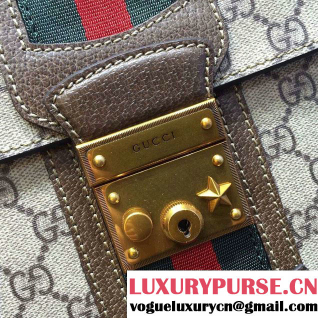 Gucci GG Canvas Web Shoulder Bag 441984 Coffee 2016