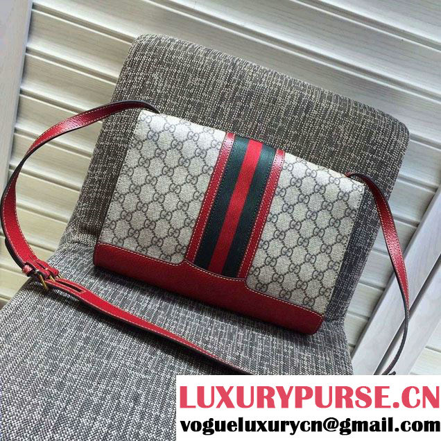Gucci GG Canvas Web Shoulder Bag 441984 Red 2016