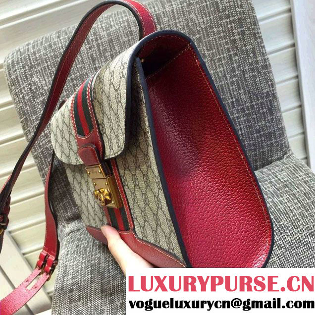Gucci GG Canvas Web Shoulder Bag 441984 Red 2016
