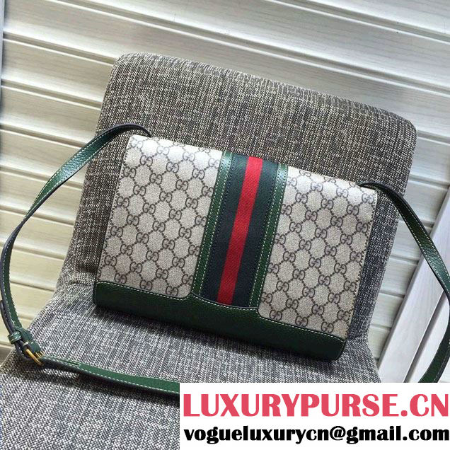 Gucci GG Canvas Web Shoulder Bag 441984 Green 2016