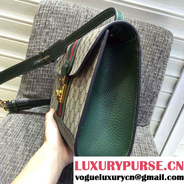 Gucci GG Canvas Web Shoulder Bag 441984 Green 2016