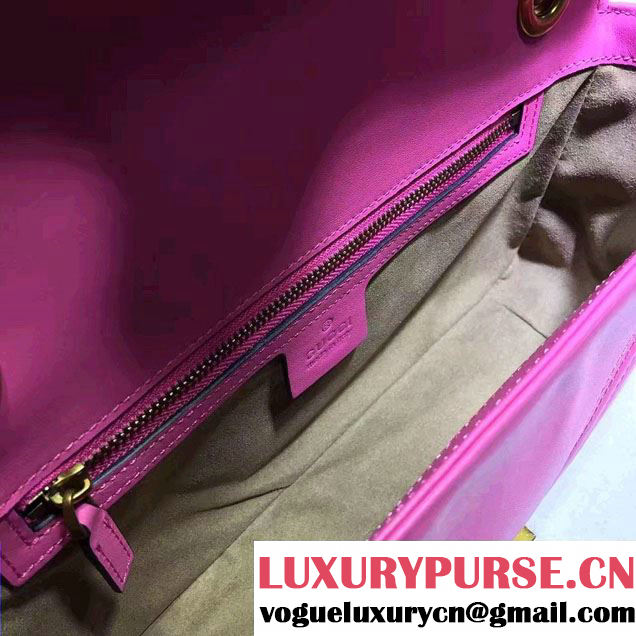 Gucci GG Marmont Matelassé Chevron Small Chain Shoulder Bag 443497 Pink 2016