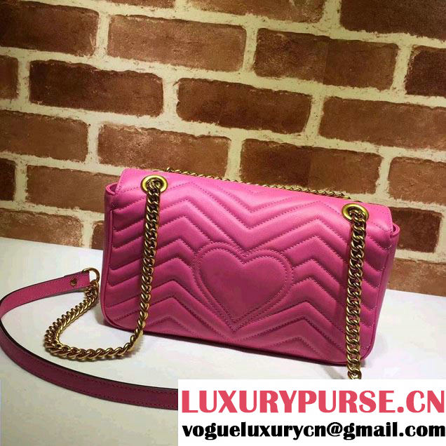 Gucci GG Marmont Matelassé Chevron Small Chain Shoulder Bag 443497 Pink 2016